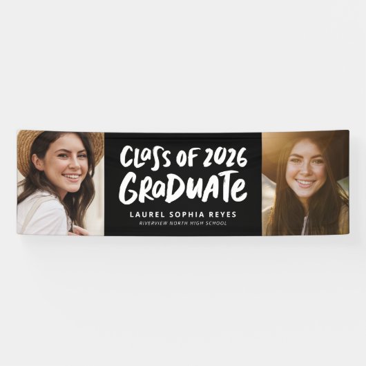 Afsoluterende van de klas van 2025 vet twee foto a spandoek (Horizontaal)