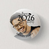 Afsoluterende van de klas van 2026 | Foto afstuder Ronde Button 3,2 Cm (Voorkant)