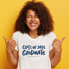 Afsoluterende van de klas van 2026 in moderne mari t-shirt