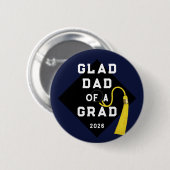 Afsouvenir voor afstuderende vader ronde button 5,7 cm (Voorkant /achterkant)