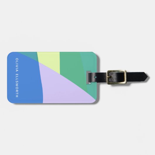 Afspeelbaar Abstract pasta-kleurenblok, persoonlij Bagagelabel (Voorkant horizontaal)