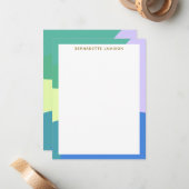 Afspeelbaar Abstract pasta-kleurenblok, persoonlij Notitiekaartje (Voorkant / Achterkant in situ)