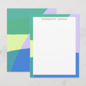 Afspeelbaar Abstract pasta-kleurenblok, persoonlij Notitiekaartje (Voorkant / Achterkant)