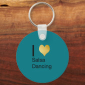 Afspeelbaar elegant I Heart Salsa Dancing Sleutelhanger (Voorkant)