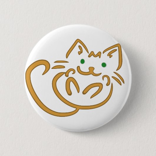 Afspeelbaar Kat Ronde Button 5,7 Cm (Voorkant)