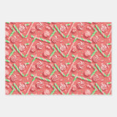 Afspeelbaar kleurenroze en groen Snoep ontwerp Inpakpapier Vel (Voorkant)