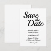 Afspeelbaar modern lettertype zwart-wit kaart (Voorkant / Achterkant)