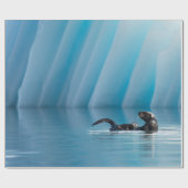 Afspeelbaar Zee Otter Cadeaupapier (Vlak)