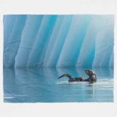 Afspeelbaar Zee Otter Fleece Deken (Voorkant (Horizontaal))