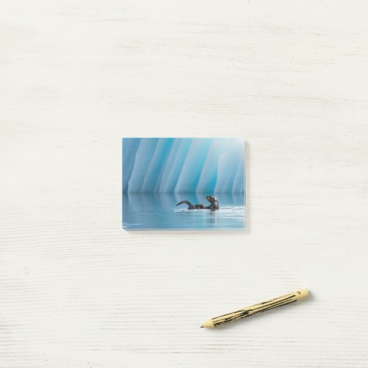 Afspeelbaar Zee Otter Post-it® Notes (Op bureau)