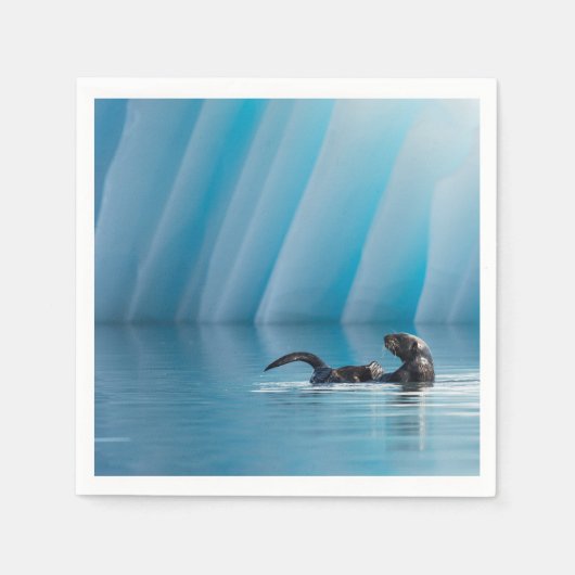 Afspeelbaar Zee Otter Servetten (Voorkant)