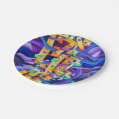 Afspeelbare Abstracte geometrische Waterverf Papieren Bordje (Gekanteld)