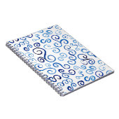 Afspeelbare blauwe handbediende curven notitieboek (Rechterzijde)