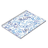 Afspeelbare blauwe handbediende curven notitieboek (Linkerzijde)