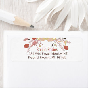 Afspeelbare bloemen bloemen groen geïllustreerde b etiket