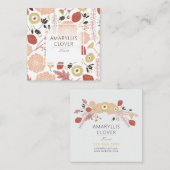 Afspeelbare bloemen bloemen groen geïllustreerde b vierkante visitekaartje (Voorkant / Achterkant)