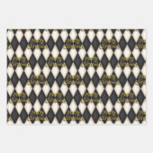 Afspeelbare Harlequin Floating Text Kerstmis Inpakpapier Vel (Voorkant 3)