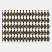 Afspeelbare Harlequin Floating Text Kerstmis Inpakpapier Vel (Voorkant 2)