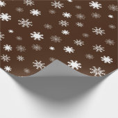 Afspeelbare monochrome sneeuwvlokken grafisch cadeaupapier (Hoek)