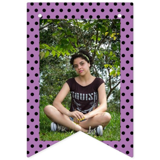 Afspeelbare poka Dot Custom Photo Collage Dorm Roo Vlaggetjes (Tweede vlag)