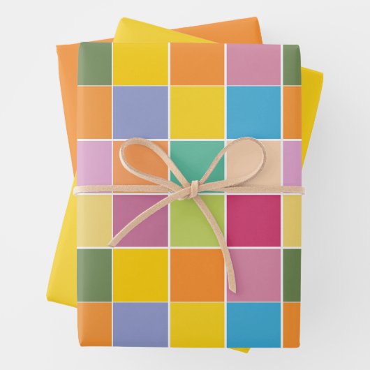 Afspeelbare Springtime Checkers die papierbladen o Inpakpapier Vel (In situ)