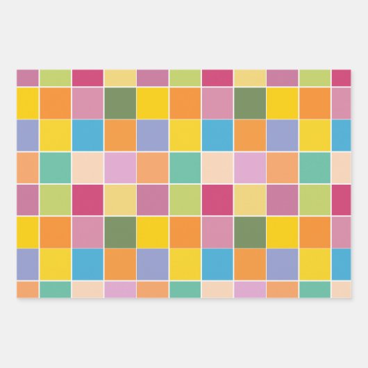 Afspeelbare Springtime Checkers die papierbladen o Inpakpapier Vel (Voorkant)