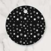 Afspeelbare zwarte zwart-chromatische sneeuwvlokke bedankjes labels (Voorkant)