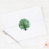 Afspeelboomblauwe tekencomputer grafisch ronde sticker (Envelop)