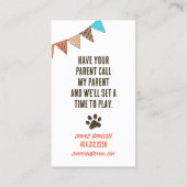 Afspeeldatum Bulldog Pet Owner Contactkaartje (Achterkant)