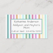 Afspeeldatum kind visitekaartje (Achterkant)