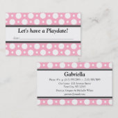 Afspeeldatum met Visitekaartjes met datumroze pool Contactkaartje (Voorkant / Achterkant)