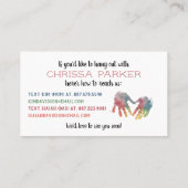 Afspeeldatum Regenboog Handprints Belkaart Contactkaartje (Achterkant)