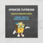 Afspeeldatum "Scholen buiten gebruik" voor kindere Vierkante Visitekaartje (Achterkant)