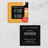 Afspeeldatum school uit vierkante visitekaartje (Voorkant / Achterkant)