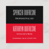 Afspeeldatum van Fun Child Vierkante Visitekaartje (Achterkant)