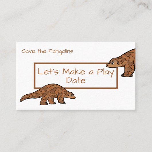 Afspeeldatum van kind Pangolin Visitekaartje (Voorkant)