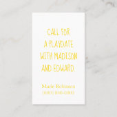 Afspeeldatum voor koetsbijen contactkaartje (Achterkant)