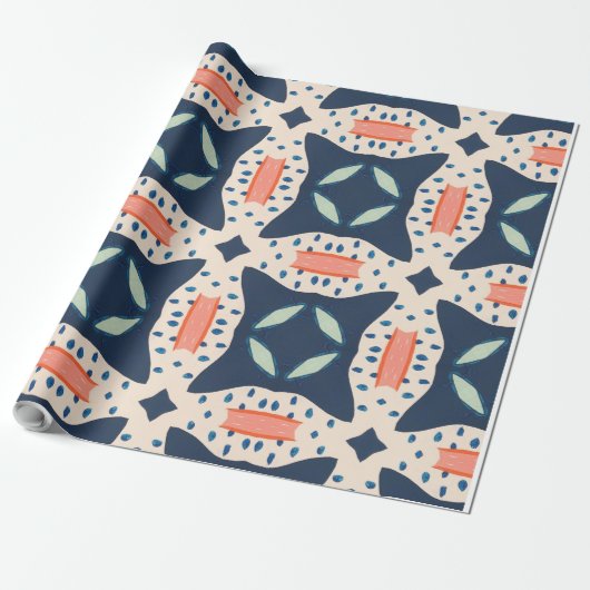 Afspeelgeometriepatroon Cadeaupapier (Uitgerold)