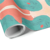 Afspeelgeometriepatroon op blauwe achtergrond cadeaupapier (Rol Hoek)