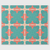 Afspeelgeometriepatroon op blauwe achtergrond cadeaupapier (Vlak)