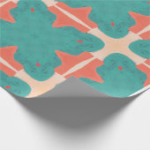 Afspeelgeometriepatroon op blauwe achtergrond cadeaupapier (Hoek)