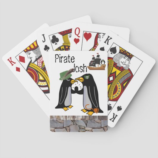 Afspeelkaart Deck Penguin Pirate Ship Stones Pokerkaarten (Achterkant)