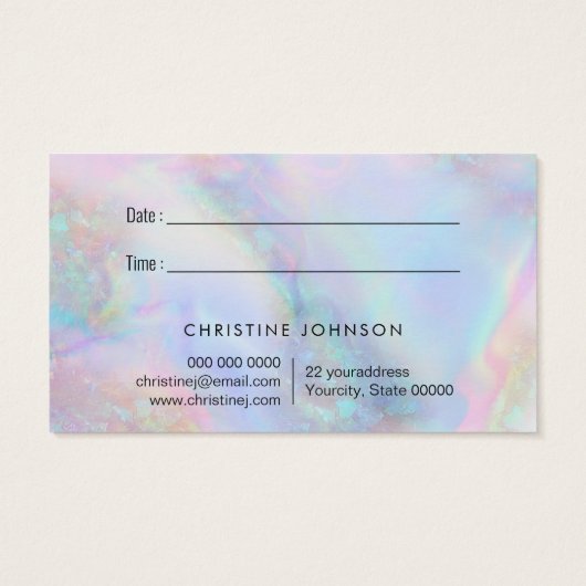 afspeelkaart voor de oceaangolven visitekaartje (Achterkant)