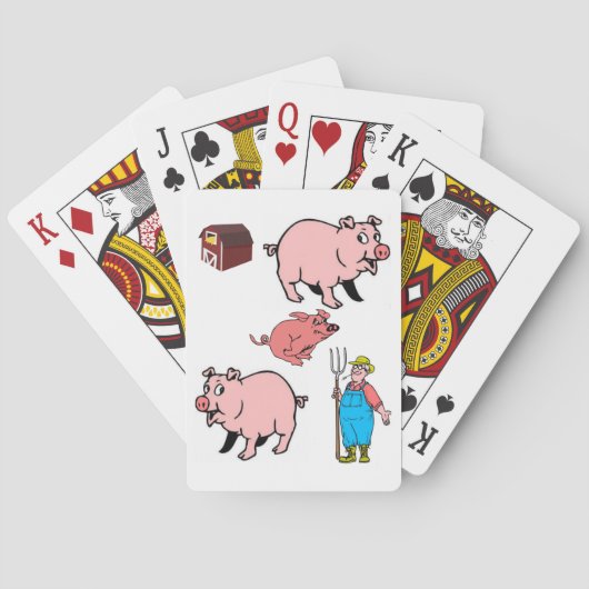 Afspeelkaartdeck voor varkens speelkaarten (Achterkant)