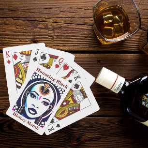 Afspeelkaarten met zwarte geschiedenis pokerkaarten