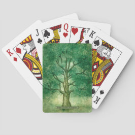 Afspeelkaarten van waterverf Oak Tree Illustration Pokerkaarten