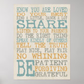 Afspeelkamerregels Poster (Voorkant)