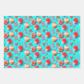 Afspeelkleurige Lila, blauwe en roze cupcake Inpakpapier Vel (Voorkant 2)