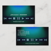 Afspeelknoppen, metalen strippen visitekaartje (Voorkant / Achterkant)