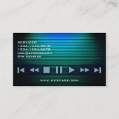 Afspeelknoppen, metalen strippen visitekaartje (Achterkant)